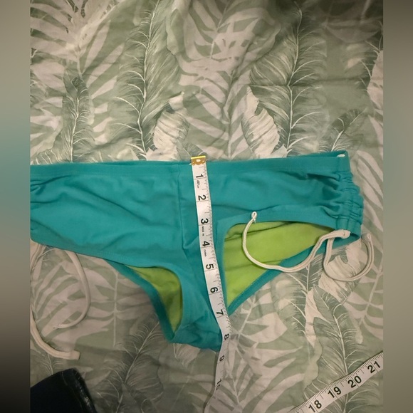 Xhilaration Teal and Lime Bikini Bottom - Boy short/cheeky style - Picture 4 of 5